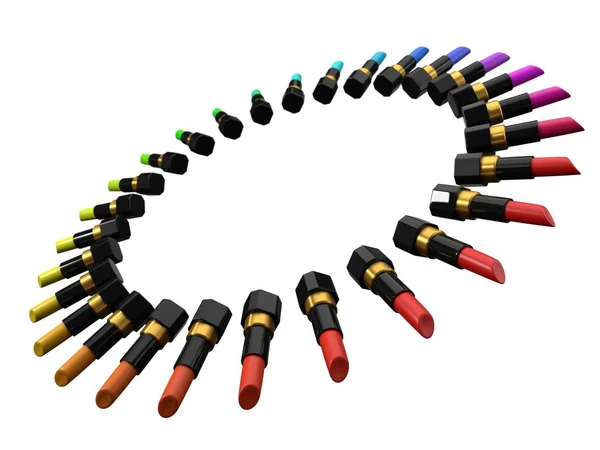 Batons simples ordenados circulares. ilustração 3d — Fotografia de Stock