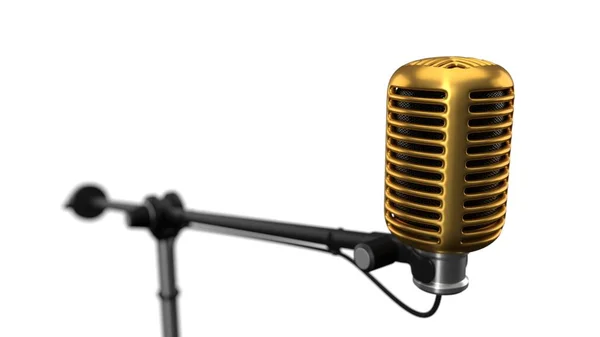 Velké kondenzátorový mikrofon. 3D obrázek — Stock fotografie