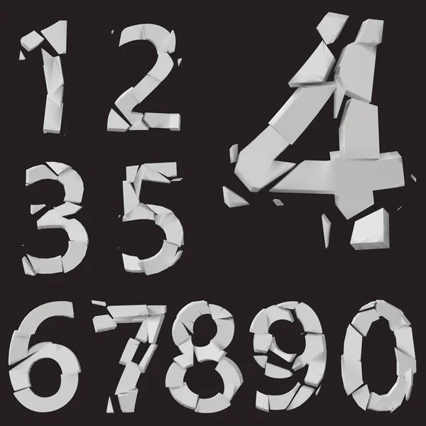 3 d のフラクチャ スタイルのベクトル文字セット — ストックベクタ