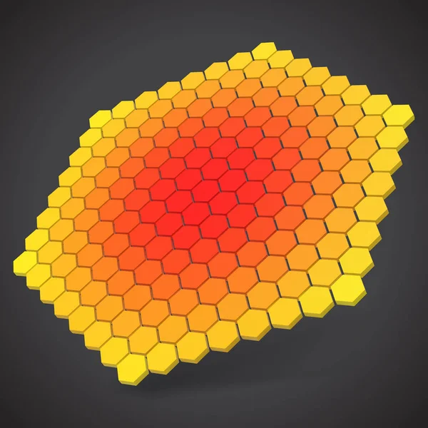 Paleta de colores hexagonal con pequeños hexágonos de color. 3d estilo vector ilustración . — Vector de stock