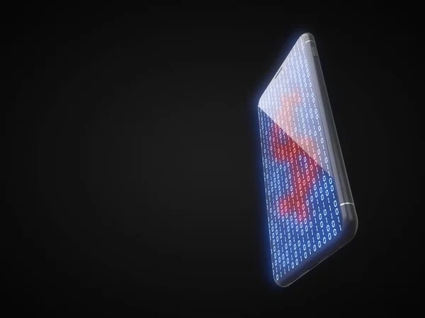 Μοντέρνο σχεδιασμό του smartphone. 3D απεικόνιση του σχεδίου brandless τηλέφωνο. — Φωτογραφία Αρχείου