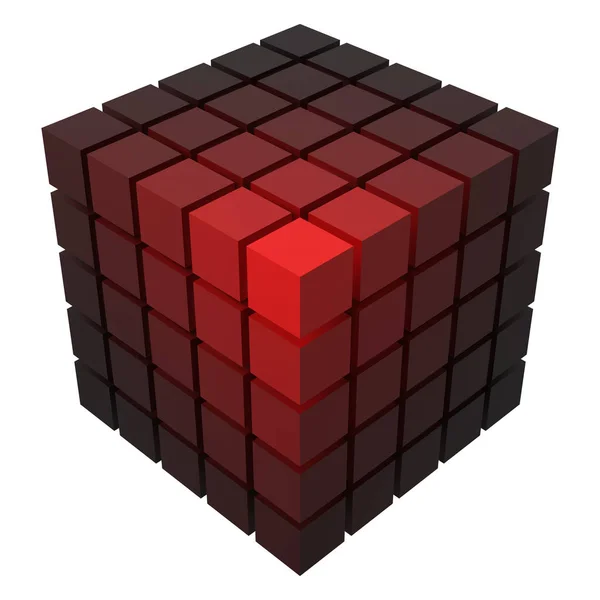 3d стиль векторной кубической формы из с меньшими кубиками . — стоковый вектор