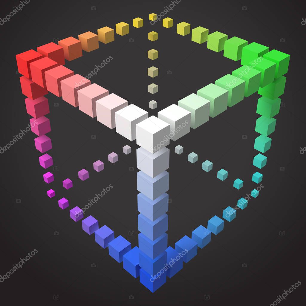 3d style cubic frame design with cubes. suitable for any banner, ad, technology and abstract themes.