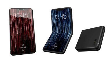 modern tasarım bükülebilir smartphone. brandless telefon tasarımı 3D çizimi.