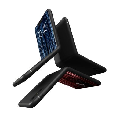 modern tasarım bükülebilir smartphone. brandless telefon tasarımı 3D çizimi.