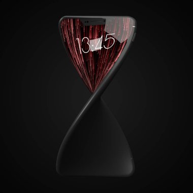 modern tasarım bükülebilir smartphone. brandless telefon tasarımı 3D çizimi.