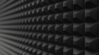 acuistic köpük duvar kaplı. sessiz oda kavramı. 3D çizim