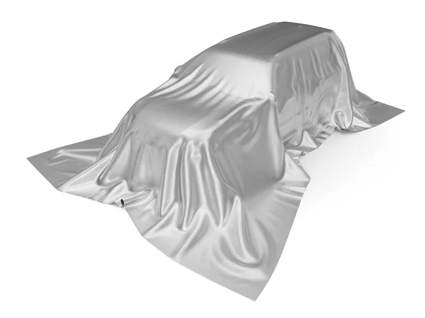 Seda de prata coberto SUV carro conceito. ilustração 3d — Fotografia de Stock