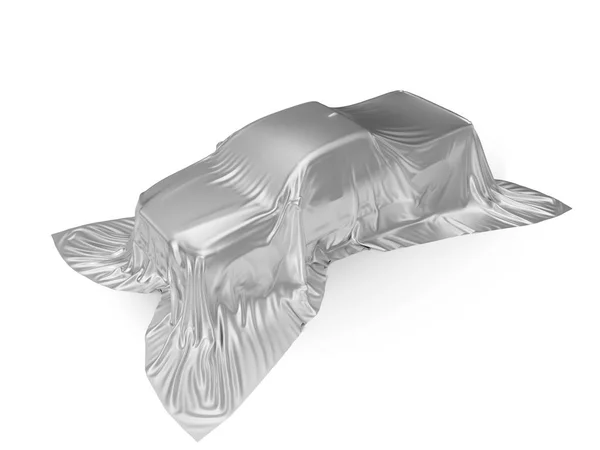 Silver siden omfattas Pickup truck koncept. 3D illustration — Stockfoto