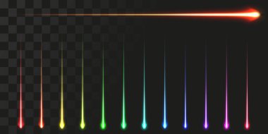 Doğrusal enerji ışını küme. yüksek hızda parçacık iz vektör çizim