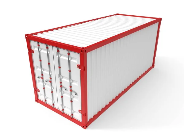 Simple shipment container on white. 3d illustration — Stock Photo, Image