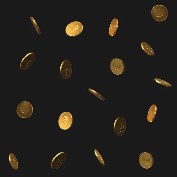 Motif de pièces en euros dorées sans couture. illustration vectorielle réaliste . — Image vectorielle