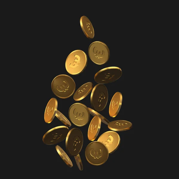 Gota de agua en forma de monedas de oro en euros. ilustración vectorial realista . — Vector de stock