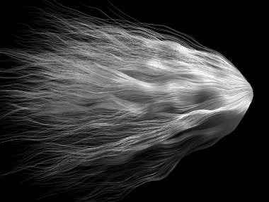 düzgün beyaz saç çizgiler hareket. 3D çizim