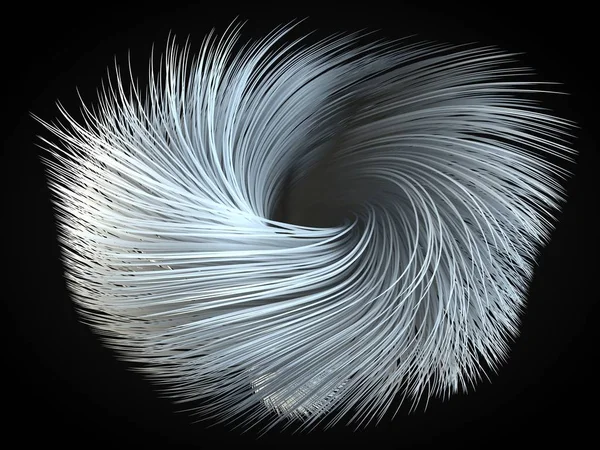Suavemente em movimento linhas de cabelo branco. ilustração 3d — Fotografia de Stock