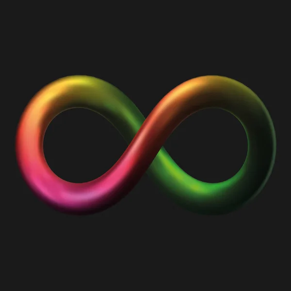 Symbole d'infinité métallique de style 3d. illustration vectorielle — Image vectorielle