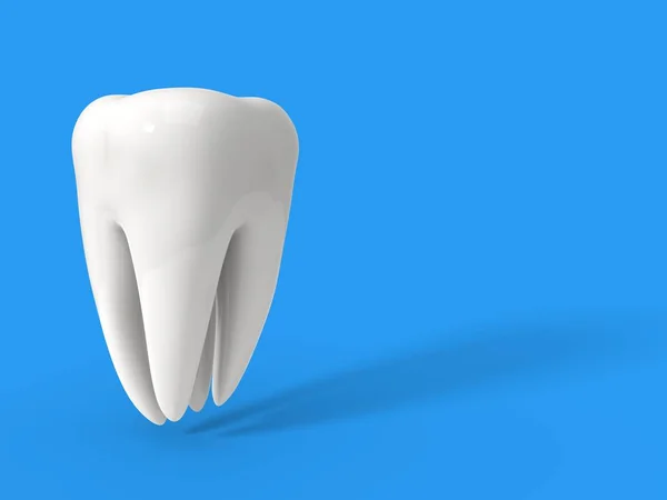 Vita tänder på blå bakgrund. 3D illustration — Stockfoto