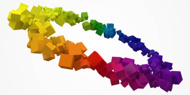 renkli küpler halka ücretsiz ile merkezi vardır. 3D stil vektör çizim.