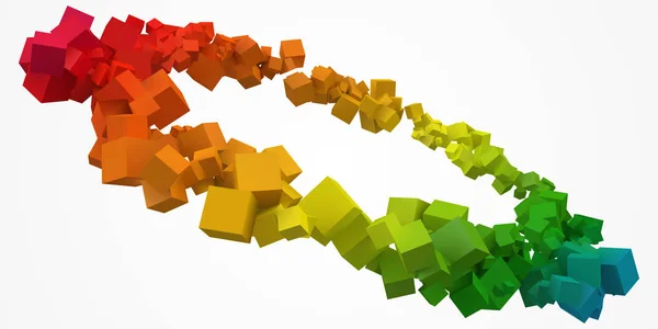 Anello cubi colorati con libero sono al centro. Illustrazione vettoriale in stile 3d . — Vettoriale Stock