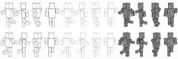 Caractère cubique courant. Illustration de caractère cubique simple de style 3d . — Image vectorielle
