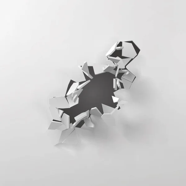 3D Vektor Illustration der explodierenden weißen Wand — Stockvektor