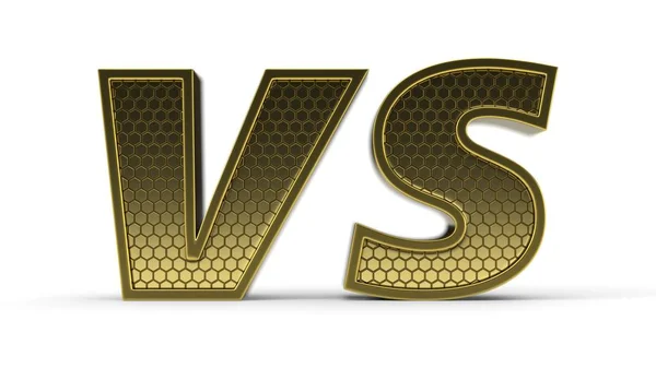 Versus concept met gouden letters. 3D-illustratie — Stockfoto