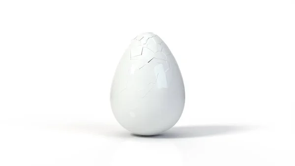 卵を破砕する。イースター、休日、技術のテーマに適しています。3Dイラスト. — ストック写真