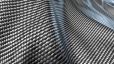 gri Karbon fiber bez dalga. 3d illüstrasyon