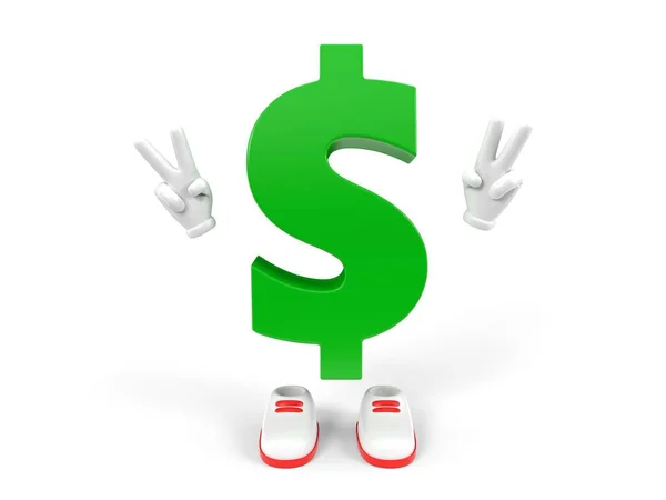 Beyaz arka planda dolar para birimi karakteri. 3d illüstrasyon — Stok fotoğraf