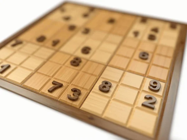 Sudoku Wooden Board Illustration Suitable Board Games Sudoku Themes — Stock Photo, Image