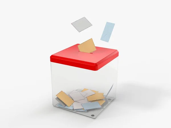 Buste Scatola Voto Vetro Illustrazione Adatta Temi Elettorali Politici Elettorali — Foto Stock