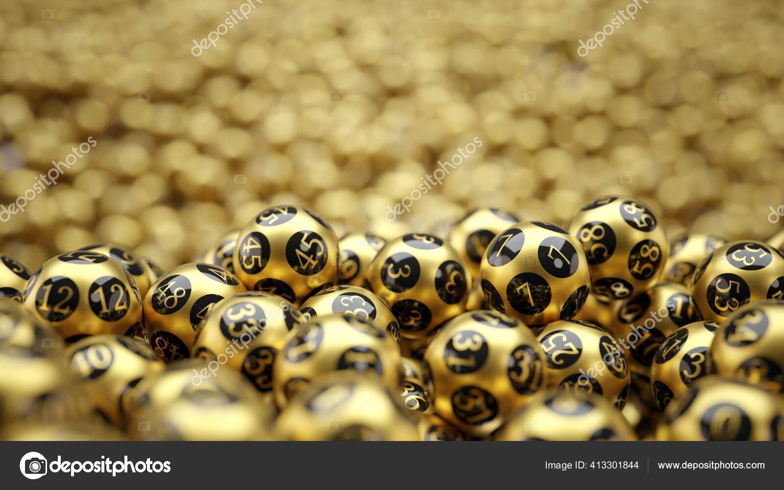 Bolas de jogo de loteria de bingo no fundo de bolas coloridas aleatórias