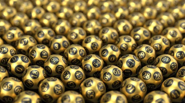 Boule Loterie Dorée Triée Sur Sol Illustration Approprié Pour Les — Photo