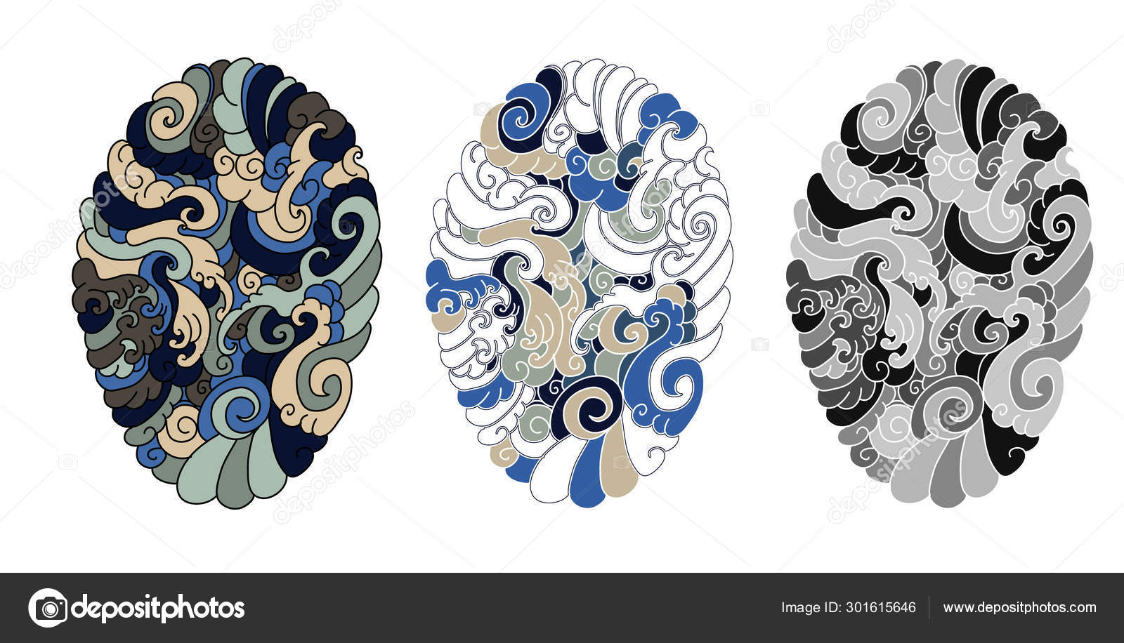 Japanese Style Tattoo Design - White background - PNG File Download High  Resolution