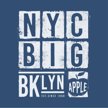 Brooklyn, New York 'lu şık pankart, vektör illüstrasyonu