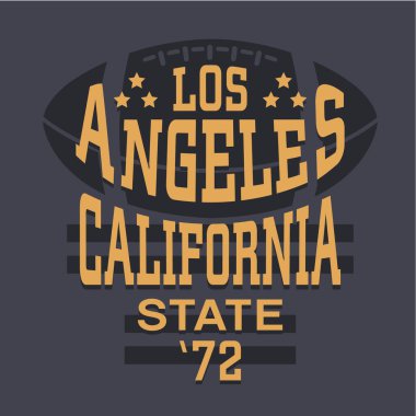 Los Angeles California eyalet yazıtları, vektör illüstrasyonlu şık bir afiş.