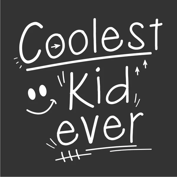 Stylish Banner Coolest Kid Ever Inscription Vector Illustration — Stock Vector