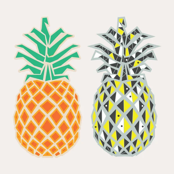 Bannière Élégante Avec Ananas Illustration Vectorielle — Image vectorielle