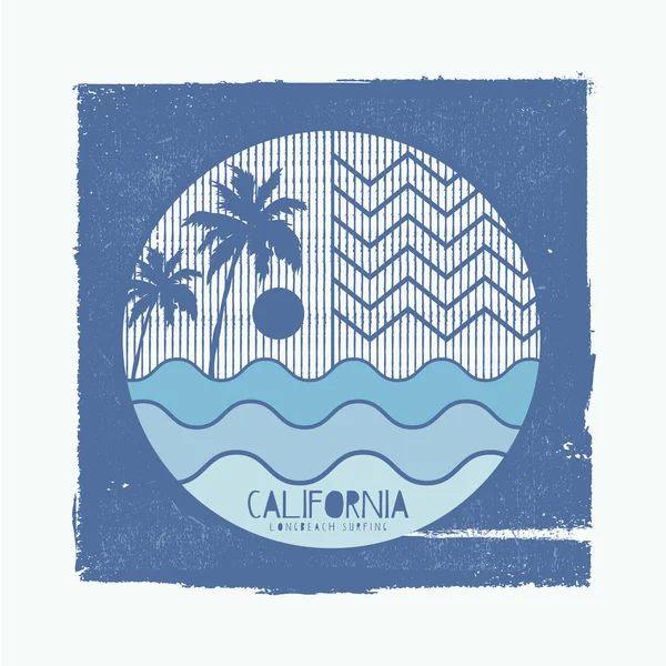 Bannière Élégante Avec Inscription Californie Longbeach Surf Illustration Vectorielle — Image vectorielle