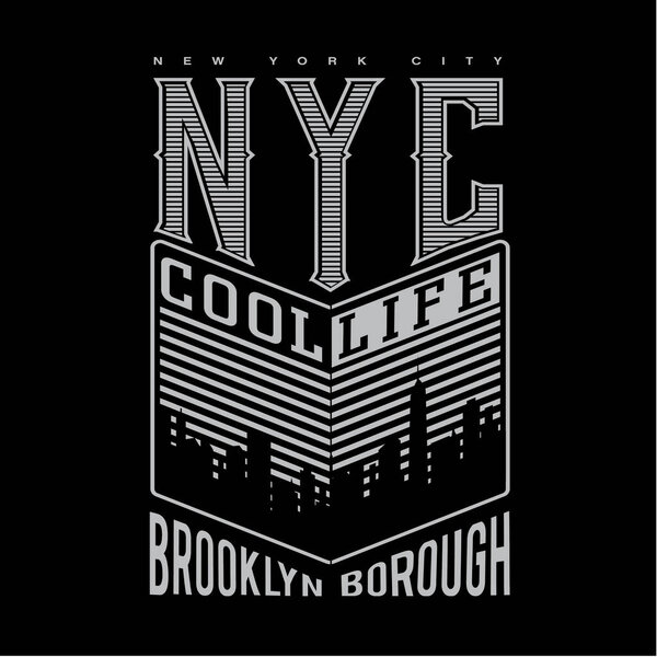 stylish banner with Brooklyn, New York city, vector illustration