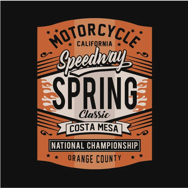 Bandeira Elegante Com Inscrição Clássica Speedway Spring Ilustração Vetorial —  Vetores de Stock