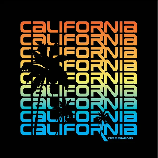 California rüyası olan şık bir pankart, vektör illüstrasyonu