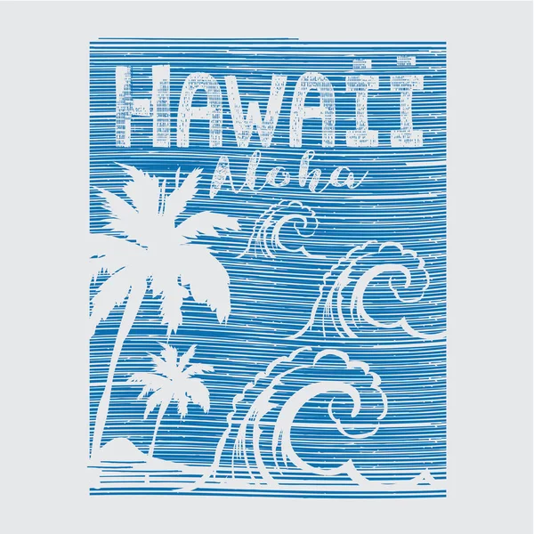 Elegante Striscione Con Iscrizione Hawaii Aloha Illustrazione Vettoriale — Vettoriale Stock