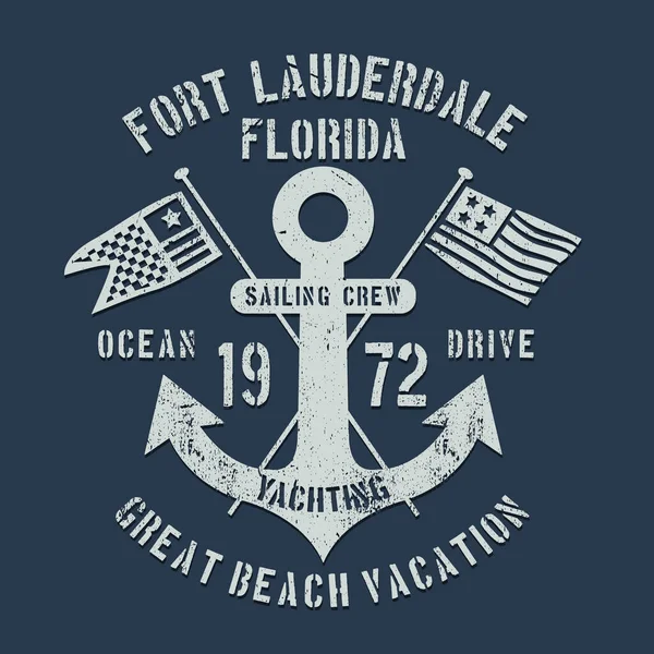 Stylish Banner Fort Lauderdale Florida Inscription Vector Illustration — Stock Vector