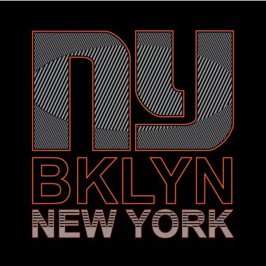 Brooklyn, New York 'lu şık pankart, vektör illüstrasyonu