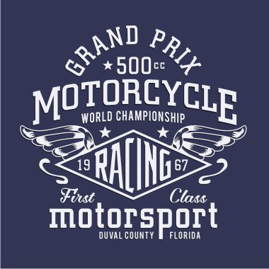 Motosiklet yarışı konsepti, vektör illüstrasyonlu şık pankart