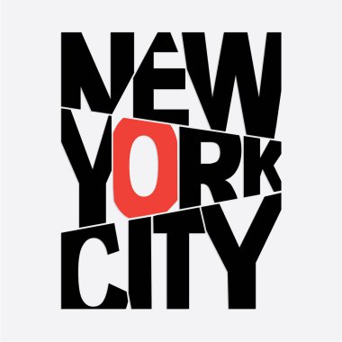 New York şehir işaretli şık pankart, vektör illüstrasyonu