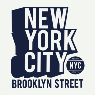 Brooklyn, New York 'lu şık pankart, vektör illüstrasyonu