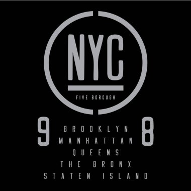 New York şehir işaretli şık pankart, vektör illüstrasyonu