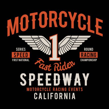 Motosiklet yarışı konsepti, vektör illüstrasyonlu şık pankart